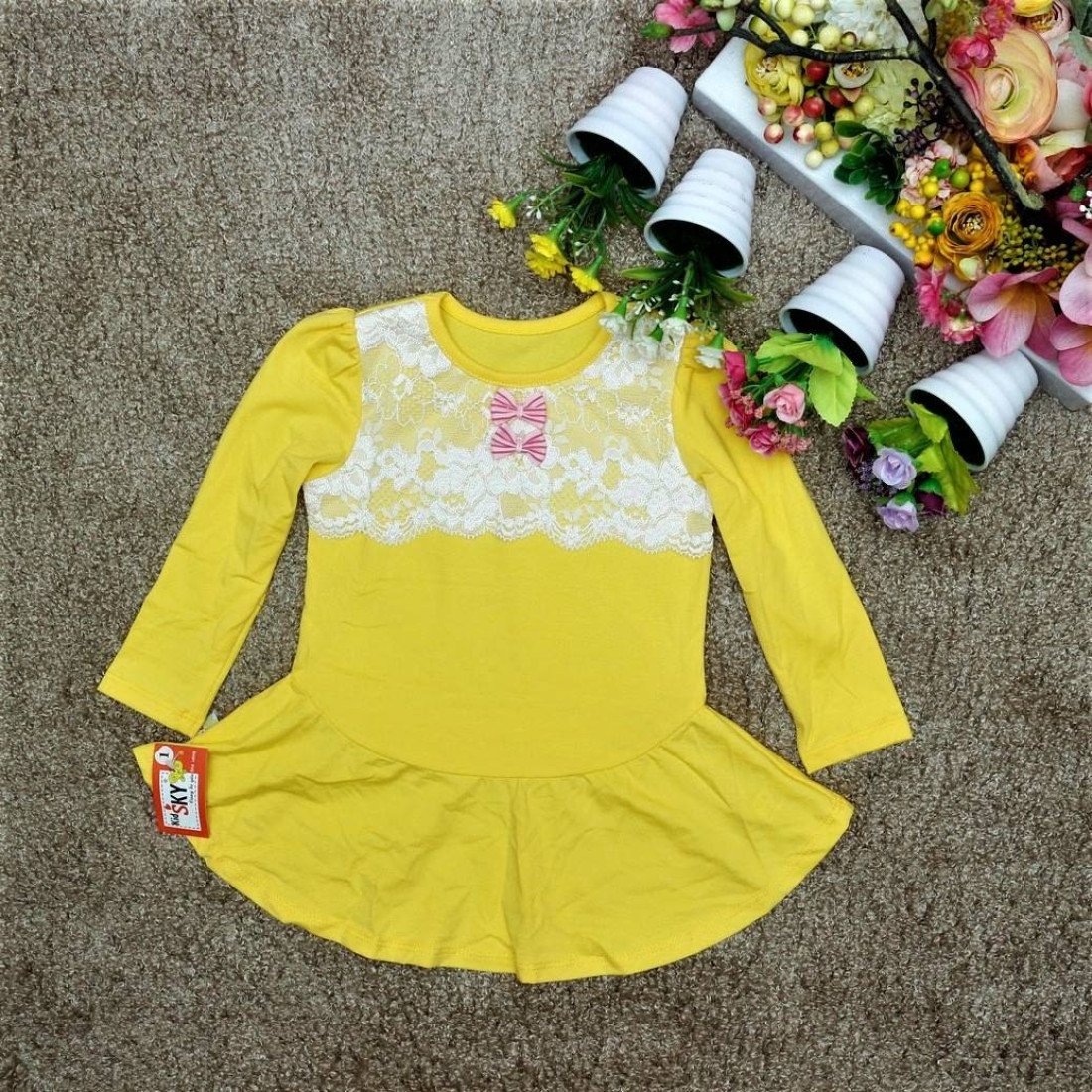 áo váy đuôi cá ren nơ ngực-AV86115-